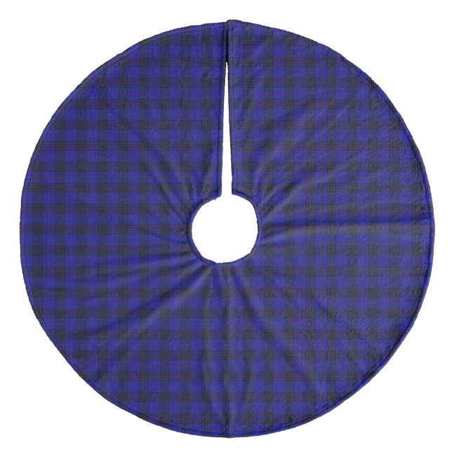 Jupon De Sapin En Molleton MacKay tartan bleu noir plaid (Devant)