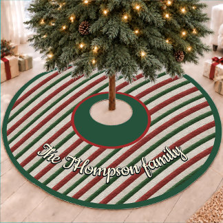 Jupon De Sapin En Molleton Mignon Vert Rouge Festif Noël Rayé Polaire