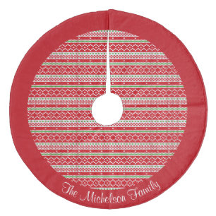 Jupon De Sapin En Molleton Modèle de pull tricoté rouge blanc vert personnali