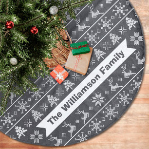 Jupon De Sapin En Molleton Moderne Nordic Knit Ugly Sweater Chalkboard