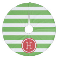 Monogramme des rayures de preppy vert et rouge