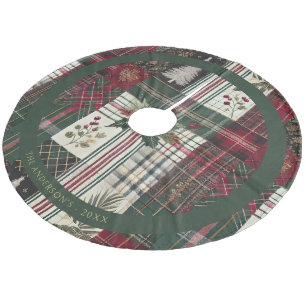 Jupon De Sapin En Molleton Motif carreau rustique de Noël moderne