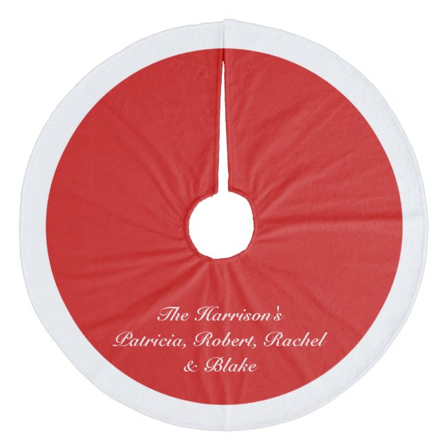 Jupon De Sapin En Molleton Noël rouge personnalisé de fourrure de Père Noël (Devant)