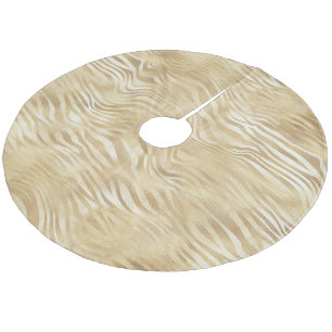 Jupon De Sapin En Molleton Ombre Blanc Or Zèbre Confettis Paillettes