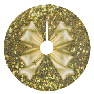 Jupon De Sapin En Molleton Parties scintillant d'or et Bow
