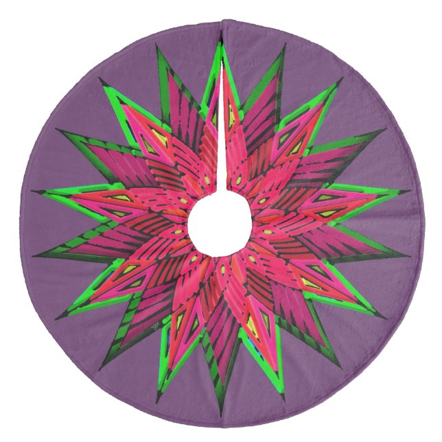 Jupon De Sapin En Molleton Plum Merveilleux Poinsettia WOW (Devant)