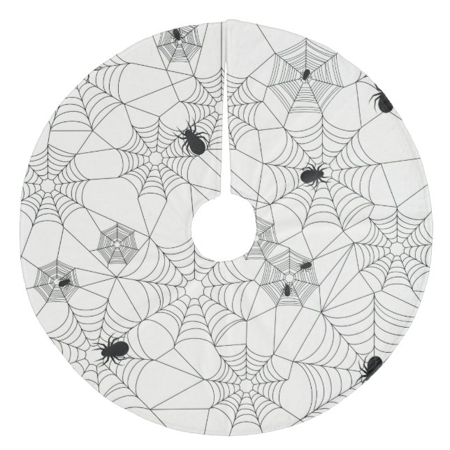 Jupon De Sapin En Molleton Rétro motif mignon d'araignée de Halloween (Devant)