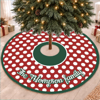 Jupon De Sapin En Molleton Rouge festif Noël pois holiday