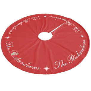 Jupon De Sapin En Molleton Simple élégant Joyeux Noël Nom personnalisé