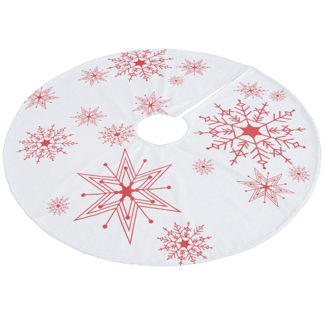 Jupon De Sapin En Molleton Snowflakes Fleece Tree Jupe (Angle)