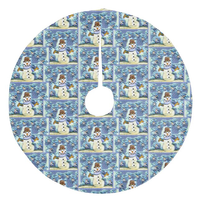 Jupon De Sapin En Molleton Snowie Snowman (Devant)