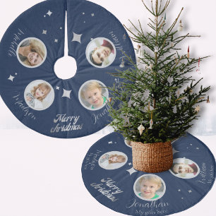 Jupon De Sapin En Molleton Tapis de Noël bleu placement de cadeaux photo