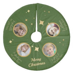 Jupon De Sapin En Molleton Tapis de Noël pour arbre avec noms et emplacement