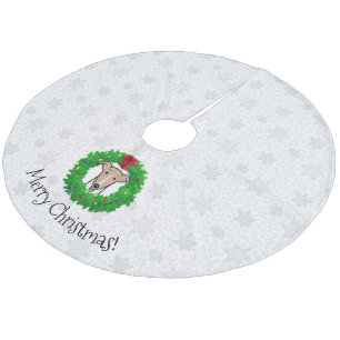 Jupon De Sapin En Molleton Whippet Wreath & Lights de Noël - Faune et blanc