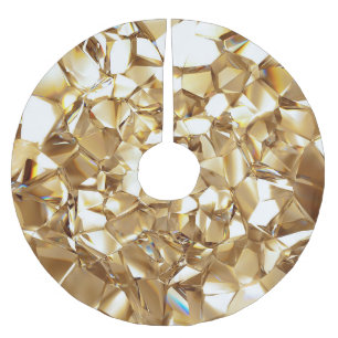 Jupon De Sapin En Polyester Brossé 3D abstraite texture or cristal.
