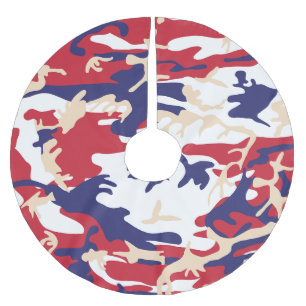 Jupon De Sapin En Polyester Brossé 4 juillet, Jour de l'Indépendance, Beige de camouf