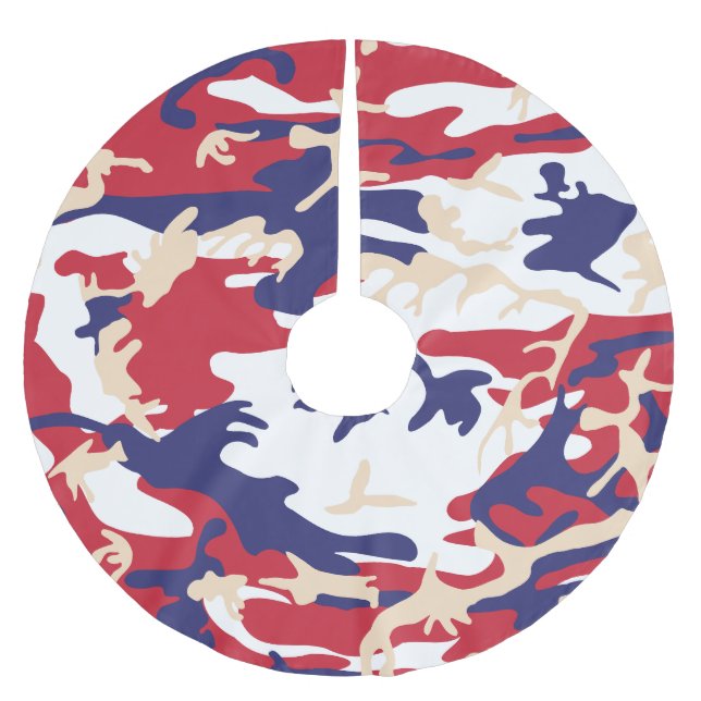 Jupon De Sapin En Polyester Brossé 4th of July, Independence day, Camouflage Beige (Devant)