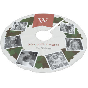 Jupon De Sapin En Polyester Brossé 5 Collage photo Monogramme de couronne Bourgogne