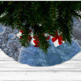 Jupon De Sapin En Polyester Brossé Abstrait bleu noir fractale complexe