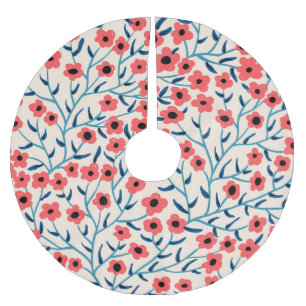 Jupon De Sapin En Polyester Brossé Abstrait floral : Motif Vintage florissant.