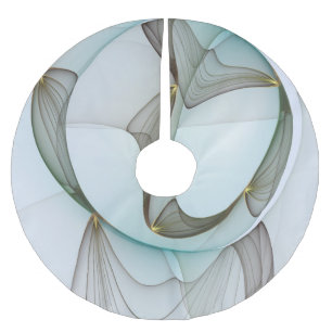 Jupon De Sapin En Polyester Brossé Abstrait Turquoise Brown Gold Elegance