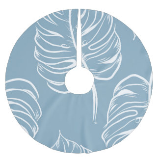 Jupon De Sapin En Polyester Brossé Abstraite Feuille Tropicale : Verdure transparente