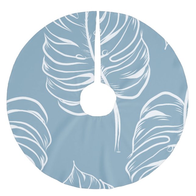 Jupon De Sapin En Polyester Brossé Abstraite Feuille Tropicale : Verdure transparente (Devant)