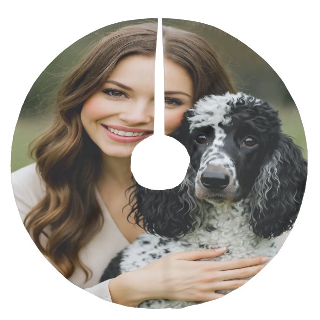 Jupon De Sapin En Polyester Brossé Add Poddle Photo Personalize Customize (Devant)