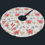 Jupon De Sapin En Polyester Brossé Agritourisme Poinsettia Rustic Winter Foliage Bois<br><div class="desc">De Farmhouse Poinsettia Christmas & Holiday Collection : Farmhouse Poinsettia Rustic Winter Foliage Bois de bateau-lap Jupe d'arbre de Noël, Personnalisez facilement le texte pour ce joli modèle de sac de Noël. Dans 4 options de couleurs différentes, cette option est dotée d'une couleur d'arrière-plan blanche, de jolies poinsettia d'aquarelle et...</div>