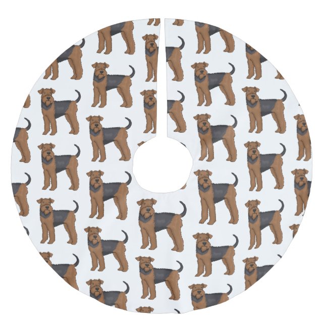 Jupon De Sapin En Polyester Brossé Airedale terrier dog cartoon (Devant)