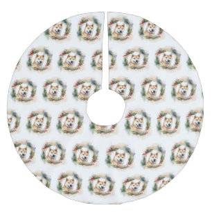 Jupon De Sapin En Polyester Brossé Akita Christmas Wreath Festive Pup