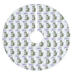 Jupon De Sapin En Polyester Brossé Aligator de crocodile drôle avec dessin animé