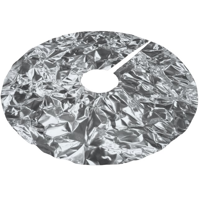 Jupon De Sapin En Polyester Brossé Aluminium Foil Design couleur argent (Angle)