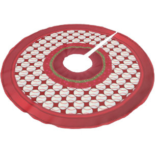 Jupon De Sapin En Polyester Brossé Amants de base-ball de Joyeux Noël