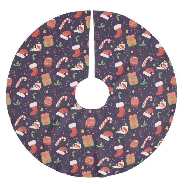 Jupon De Sapin En Polyester Brossé Ambiance de Noël (Devant)