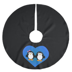 Jupon De Sapin En Polyester Brossé Amour des pingouins