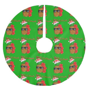 Jupon De Sapin En Polyester Brossé Ananas de Noël de Mele Kalikimaka
