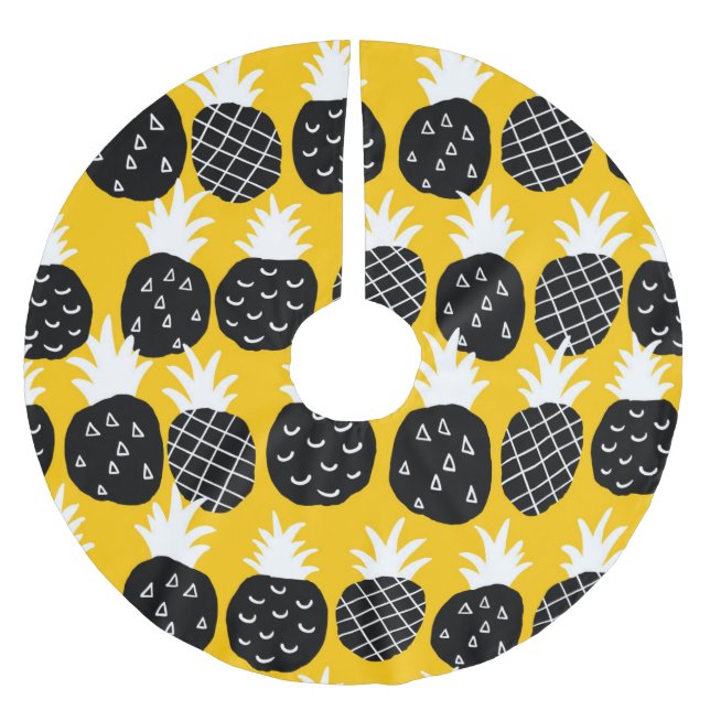 Jupon De Sapin En Polyester Brossé Ananas noir (Devant)