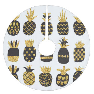 Jupon De Sapin En Polyester Brossé Ananas noirs : Ensemble texturé unique
