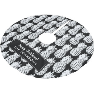 Jupon De Sapin En Polyester Brossé Ananas personnalisé motif Noël