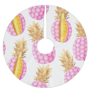 Jupon De Sapin En Polyester Brossé Ananas Rose: Vintage Haute Détail
