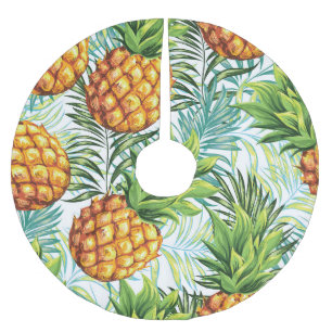 Jupon De Sapin En Polyester Brossé Ananas vintage : Motif Floral sans joint.