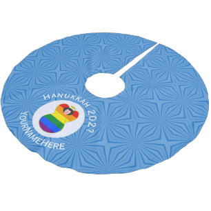 Jupon De Sapin En Polyester Brossé Ange de la fierté gay cheveux noirs drapeau de Han
