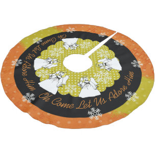 Jupon De Sapin En Polyester Brossé Angels Oh Viens Laissez-Nous L'Adorer Jupe Arbre