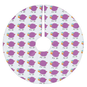 Jupon De Sapin En Polyester Brossé Année mouton de dessin animé drôle