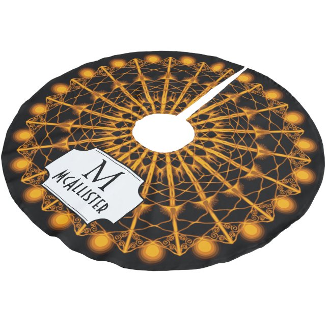 Jupon De Sapin En Polyester Brossé Années folles Golden Sunburst - Personnalisé (Angle)