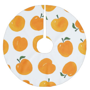 Jupon De Sapin En Polyester Brossé Apricots Aquarelle Blanc Arrière - plan Vintage