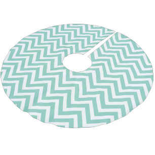 Jupon De Sapin En Polyester Brossé Aqua Chevron