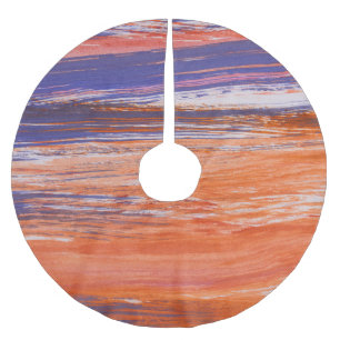 Jupon De Sapin En Polyester Brossé Aquarelle Abstraite : Bleu orange