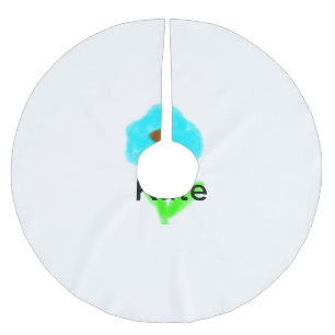 Jupon De Sapin En Polyester Brossé Aquarelle bleu vert ajouter votre nom